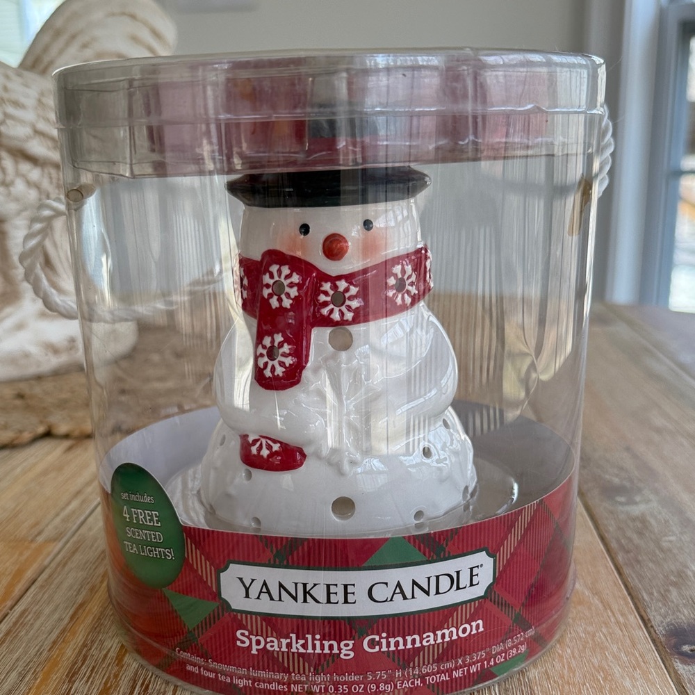 Yankee Candle Snowman Luminary Tea Light Holder With Tea Light Candles
